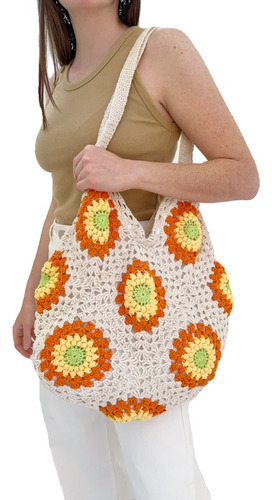 Bolsa Cartera Tejida Crochet Hilo Playa