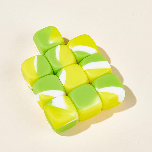 2 X 10 Cubos De Dados En De 16 Mm, Dados Amarillo Verde