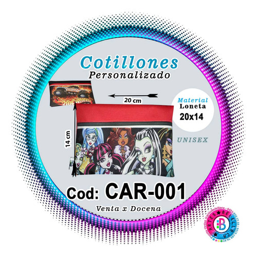 Cotillon Tipo Cartuchera 14x20 Personalizados 