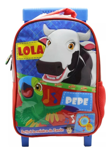 Mochila Carro Ruedas C/sonido La Granja De Zenon 12'' Jardin