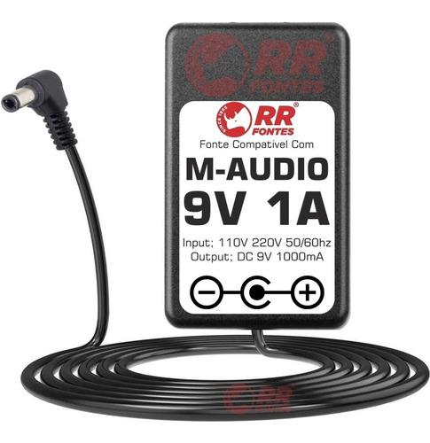 Fonte 9v Para M-audio Sam Sono-61 Syncman Plus Thru 1x4 Ot-1