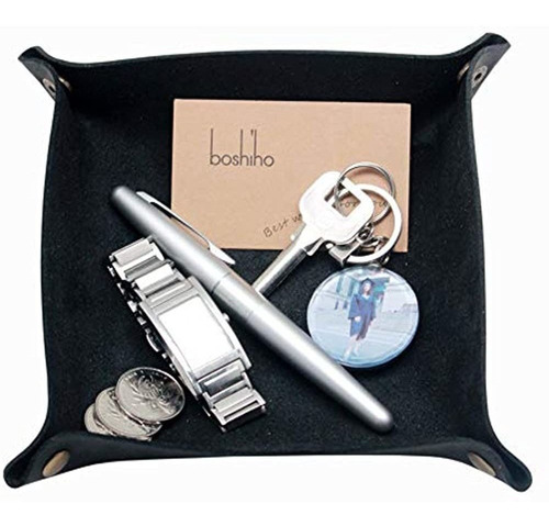 Boshiho Valet Tray Para Hombres, Joyeria De Cuero Catchall