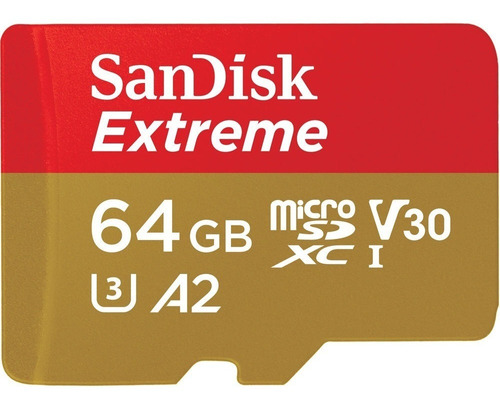 Memoria Microsd Sandisk Extreme 64gb 160mb/s 4k U3 A2 V30