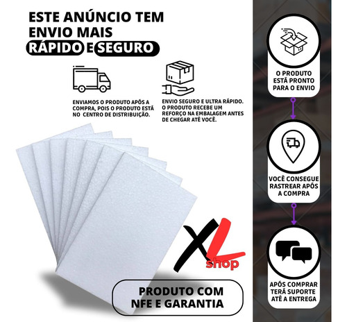 25 - Placa Isopor 100cm X 50cm X 1cm (10mm) Termico Acustico