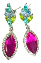 Comprar Aros Turmalina Rubelita, Topacios, Peridoto Colores