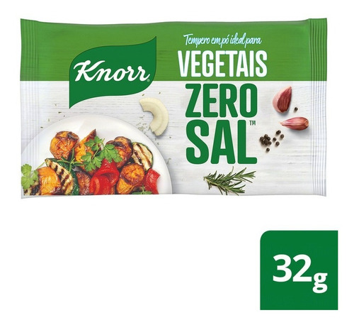 Tempero em Pó para Vegetais Zero Sal Knorr Pacote 32g 8 Unidades