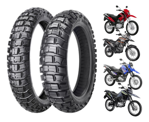 Kit Pneu Traseiro + Dianteiro Crosser / Bros 150 160 Xre 190