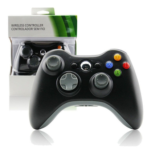 Control Compatible Con  Xbox 360 Negro Inalámbrico 
