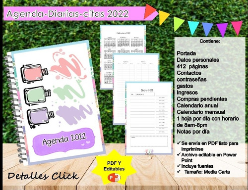 Agenda Imprimible Citas Uñas 2022