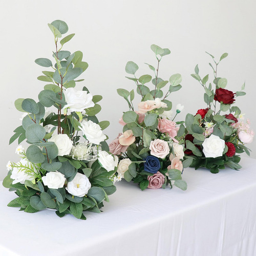 Flores Artificiales Centro De Mesa De Boda Mesas Flor Rosa