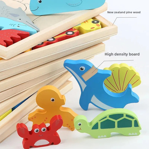 Farm - Tablero De Rompecabezas Tridimensional Para Niños