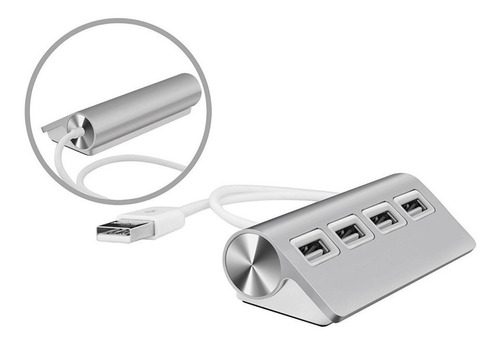 Hub Usb 3.0 De Aluminio 4 Puertos Con Cable Blindado Premium