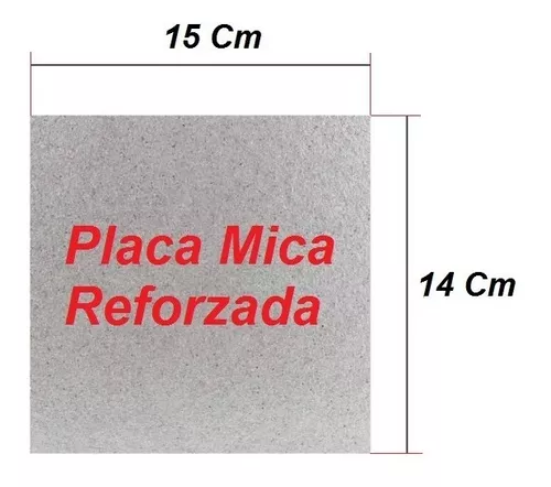 Placa de mica microondas 12 X 15 cm