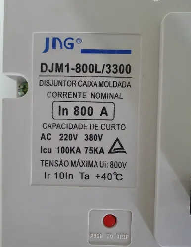 Disjuntor Caixa Moldada 800a Jng Djm1-800/3300 Tripolar 800v