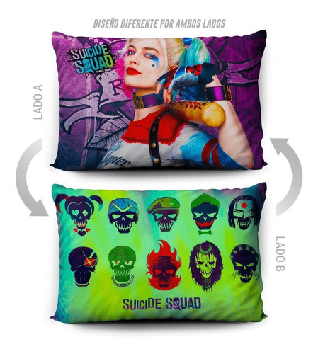 Imagen 5 de 5 de Funda De Almohada Harley Quinn 70x45cm Vudú Love