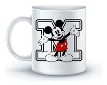 Comprar Taza Mickey Mouse Cerámica Impotada Con Nombre Blanco Mickey