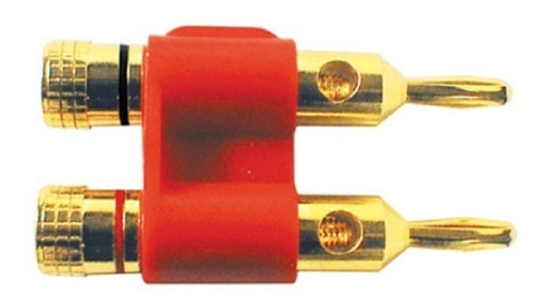 Adaptador Doble Banana De 2 Jack A 2 Plug Rojo Oro Envío Gra