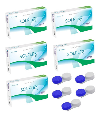 5 Caixas Solflex Cl Mensal Incolor Com Grau Solótica 