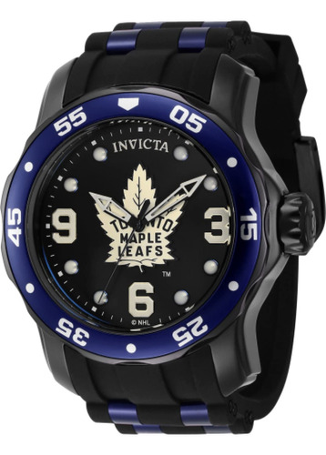 Reloj Invicta Nhl Toronto Maple Leafs Para Hombre, Color Neg
