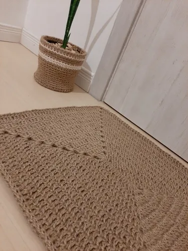 Alfombra Rectangular Tejida A Crochet MercadoLibre