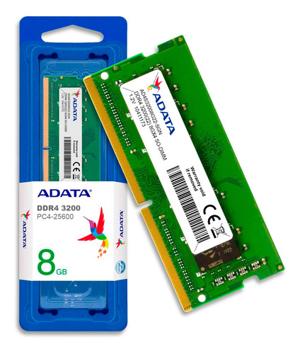 Memoria Ram Notebook Ddr4 8gb Adata So-dimm Ad4s32008g22-sgn