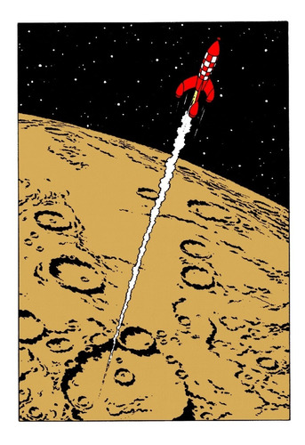 Afiche Tintín Cohete En La Luna
