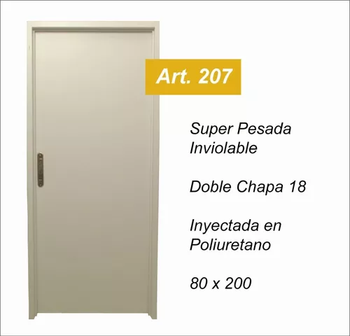 Puerta Chapa Ciega Lisa Super Pesada M207 70x200