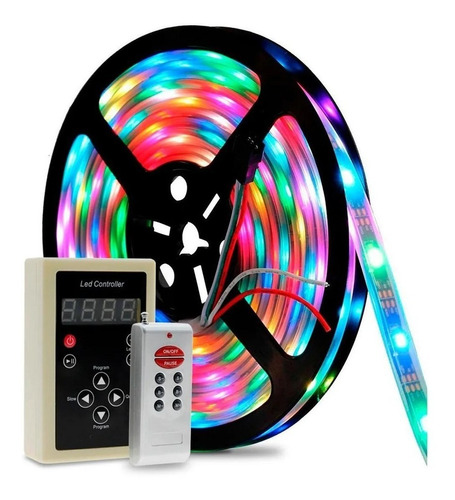 6 Fitas Led Digital 6803 Rgb + 1 Controle 328 Efeitos 3 Vias