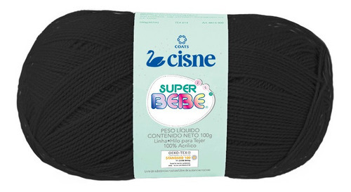 Lana Cisne Super Bebe Por Ovillo - 100gr Color Negro 1000n