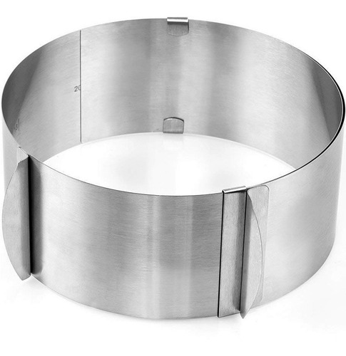 Forma Aro Modelador Ajustável C/ Medidas P/ Bolos Torta Inox