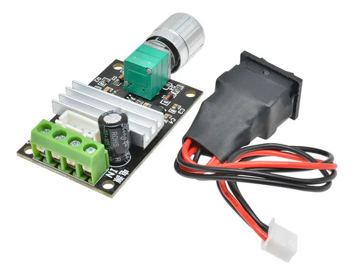 Controlador De Velocidade Pwm 6 A 28v Com Chave De Rotação