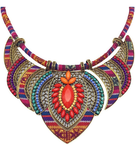 Collar De Cuentas De Colores De Estilo Étnico Para Mujer