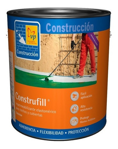 Pintura Impermeable Para Techos Construfill Galón Gris Vp