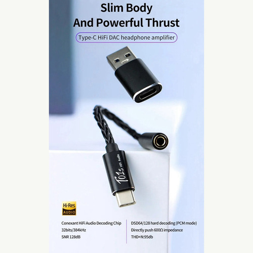 Amplificador De Auriculares Dac Audio Hifi T01s Usb -c A Con