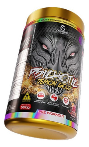 Kit 2x Pre Treino Psichotic Demon Gold 500g - Demons Lab Sabor Sem Sabor