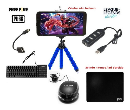 Kit Gamer Mobilador Barato Teclado Mouse 1200 Mais Brinde