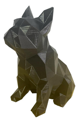 Estatua Bulldog Cachorro Decoração 20cm Lindo Cor Preto