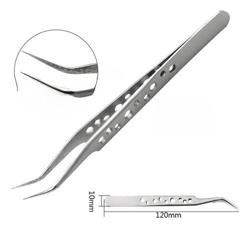 Pinza De Punta Curva Esd-15 De Acero Inoxidable