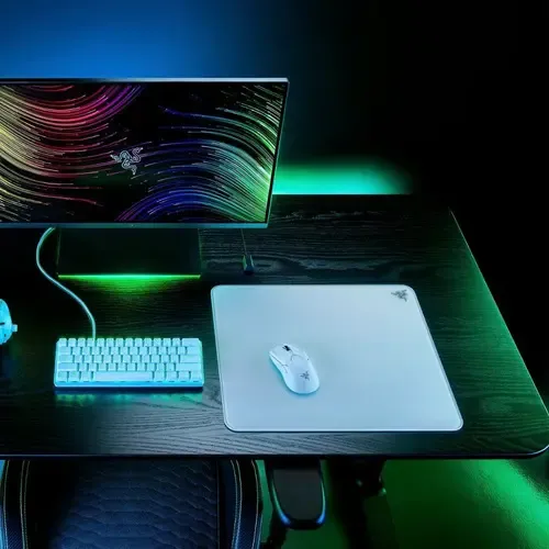 Mouse pad de vidro temperado Razer Atlas 45x40cm cor branca
