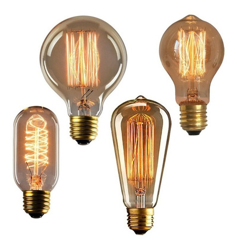 Imagem 1 de 6 de 10x Lâmpada Vintage Retrô - T. Edison - Filamento De Carbono