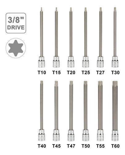 Juego De Dados Torx Macho Estrella De Seguridad 12 Piezas