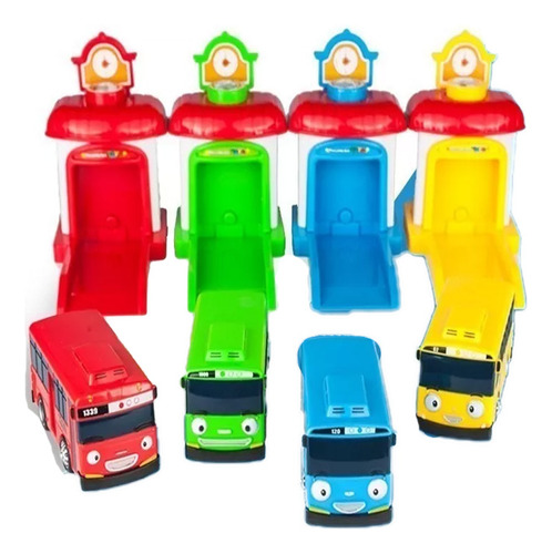 Juego De Juguetes Anime Tayo Toy Bus De 4 Piezas