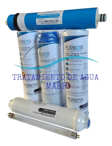 Kit Repuestos Para Osmosis Purikor 6 Etapas Con Uv