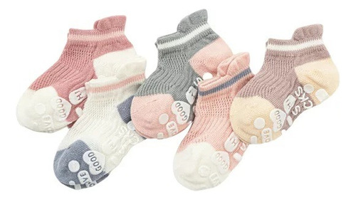 5 Pares De Calcetines Antiderrapantes Para Bebés Niños