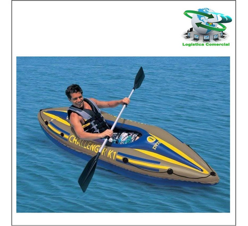 Imagen 2 de 6 de Bote Inflable Kayak Challenger 1 Con Remos Y Bomba Reforzado