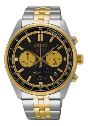 Relógio Seiko Cronógrafo Ssb430b1 - Aço Inox Ip Gold 41.5mm