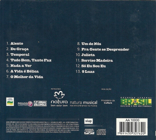 Cd Marcelo Jeneci - De Graça - 2013, Digipack (Usado)
