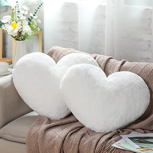 Unittype - Almohada Decorativa Con Forma De Corazón, 2 Piez