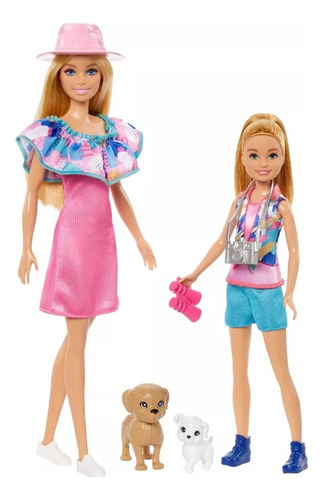 Barbie Y Stacie Hermanas Set Con 2 Mascotas 