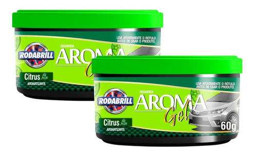 Gel Aromatizante Para Carros Rodabrisa Rodabrill 60g Com 2 Aroma Citrus